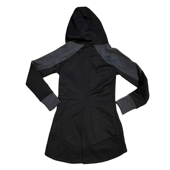 THE NORTH FACE Ws ReCOVER UP Fleece Hooded Jacket Coat BLack Gray Womens Size XS - Picture 2 of 6